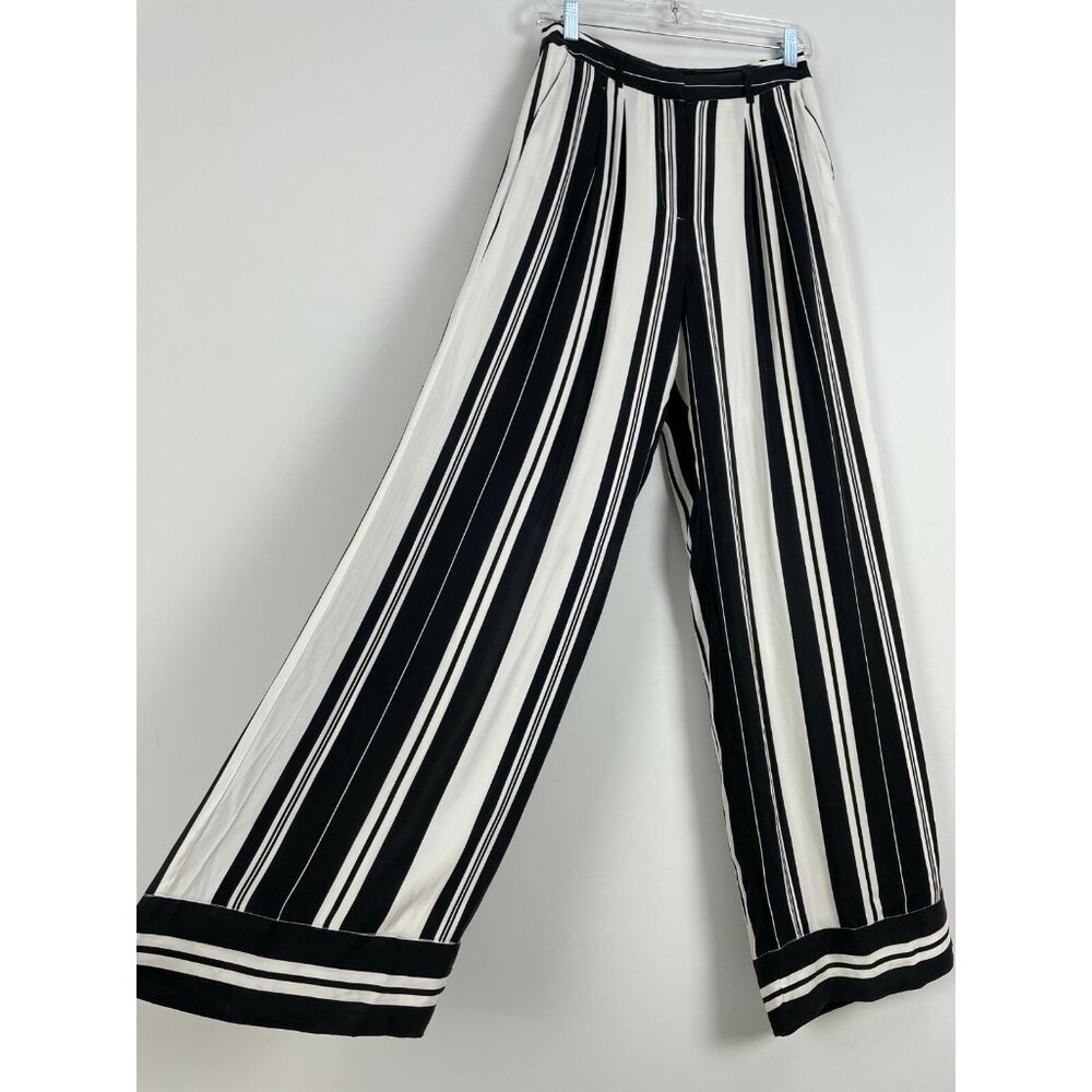 Chelsea 28 Striped Wide Leg Pants Size 4 High Waist Pleated Front‎ Loose Fit